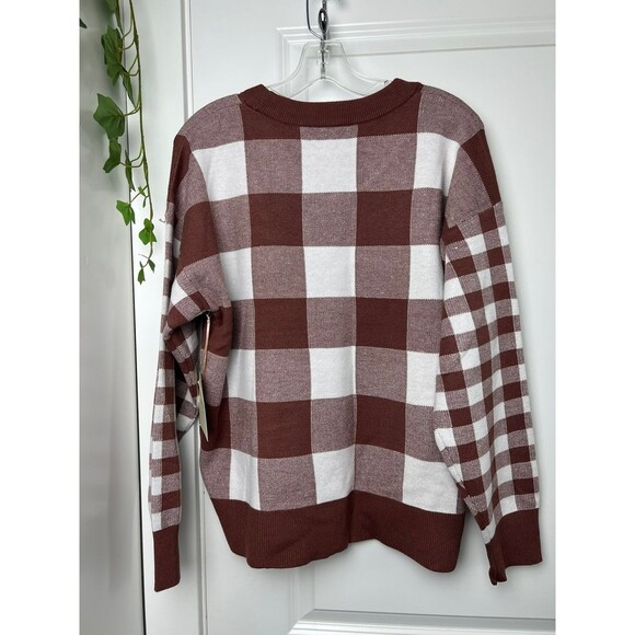 CYNTHIA ROWLEY CREW NECK BÚFALO CHECK SWEATER SIZW XL NEW WITH TAGS. - Picture 4 of 5